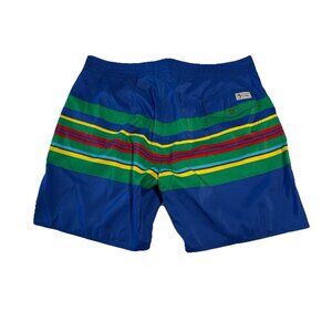 Polo Ralph Lauren Swim Trunks Board Shorts Mens Sz 38 Striped 8” Beach Lined
